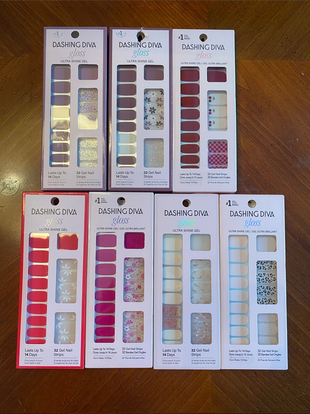 Dashing Diva Gloss Gel Nail Strips - Pink & White Assorted Designs